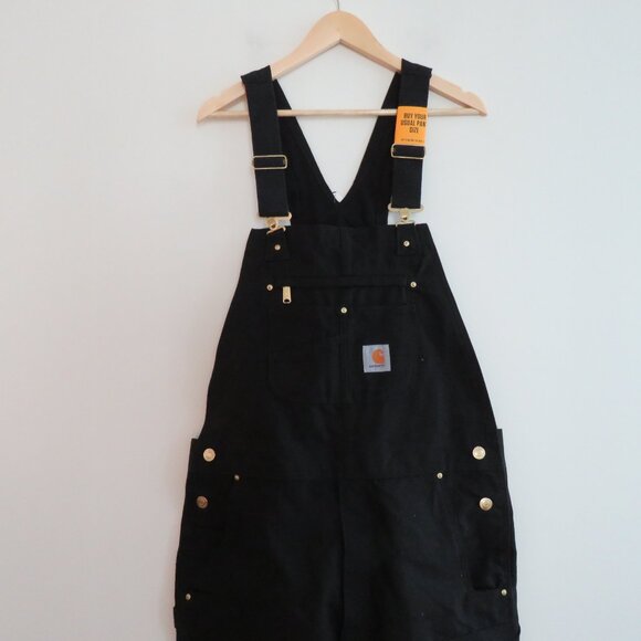 CARHARTT Relaxed Fit Duck Bib Overall in Black Rip Stop Workwear Sz 36 x 36 NWT - Picture 3 of 16